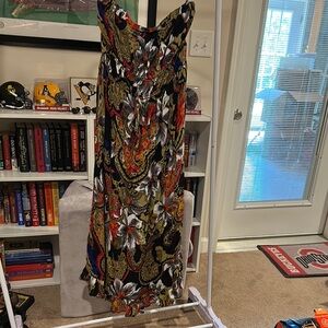 Elegant Multicolor Paisley Dress